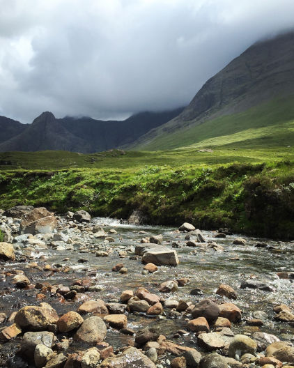 Photograph of a stream in the Scotland highlands